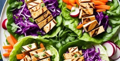 Marinated Tofu Lettuce Wraps Recipe